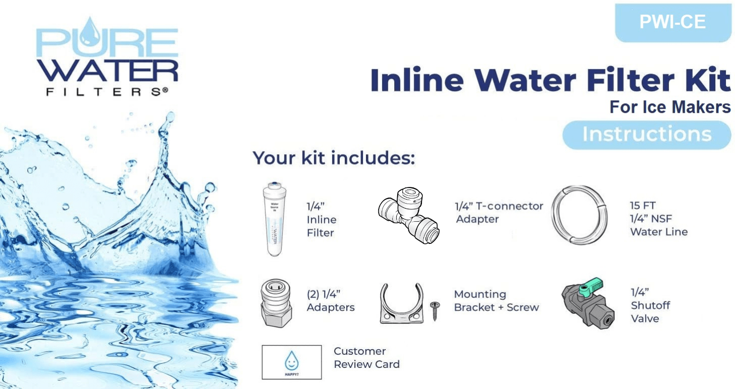 Inline Water Filter Kit for Ice Makers - PureWater Filters