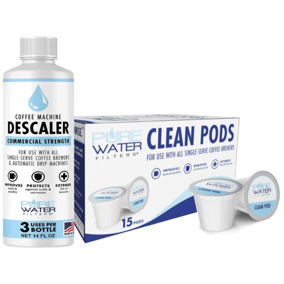 Descale Bottle and Clean Pods for Coffee Makers
